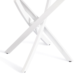 Стол MANZANA ЛДСП/HPL/металл, 100 х 100+30 х 75 см, Мрамор светлый/белый