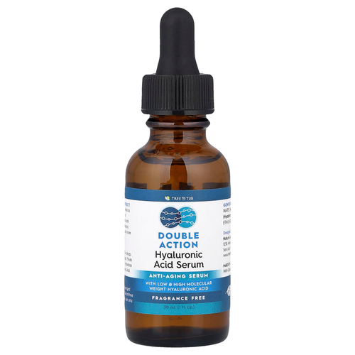 Tree To Tub, сыворотка с гиалуроновой кислотой двойного действия, без отдушки, 30 мл (1 жидк. унция)