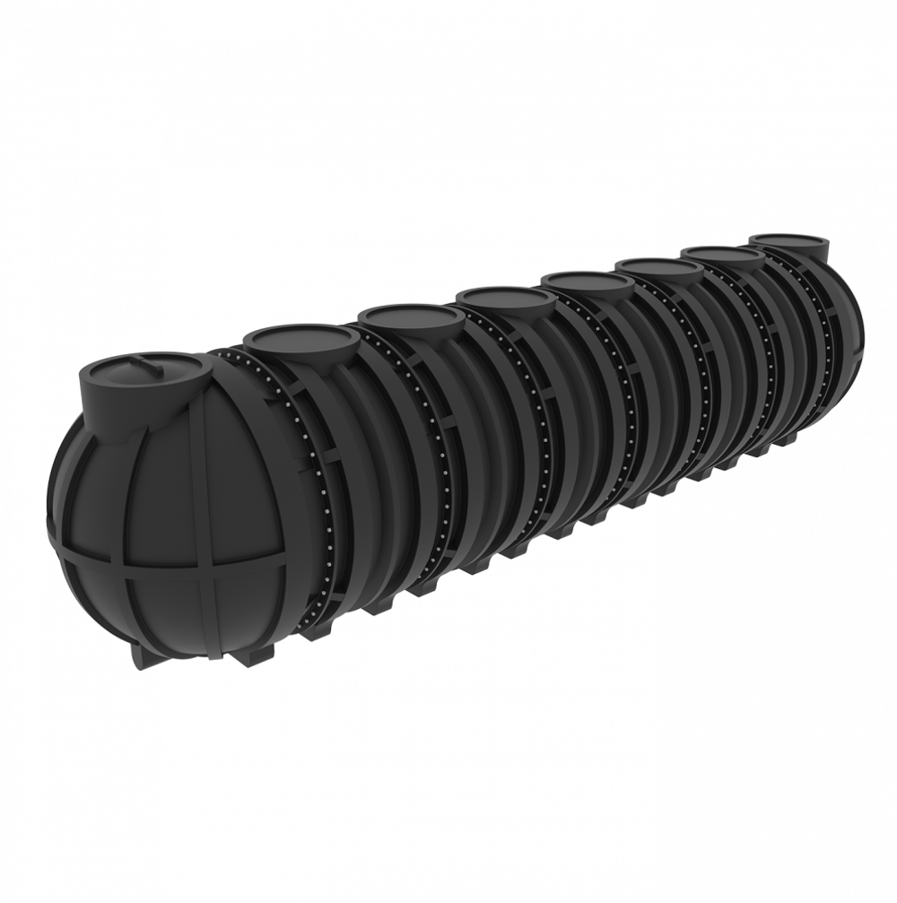 Емкость подземная горизонтальная Мультпласт M40 40000 л. горизонтальная (10340x2400x2400см;1420кг;черный) - арт.555434.36