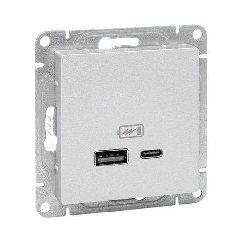 Механизм розетки USB-A+С, алюминий Эпика EKF