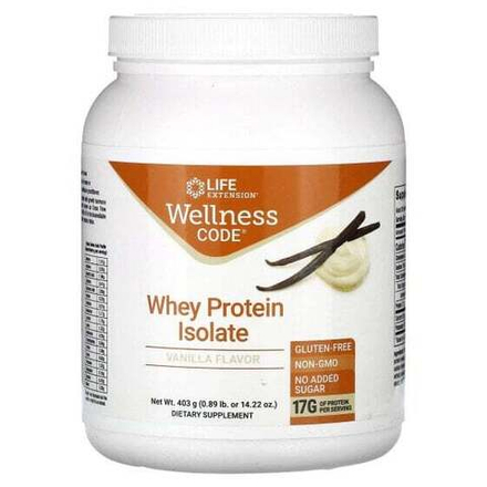 Сывороточный протеин Life Extension, Wellness Code, изолят сывороточного протеина, ваниль, 403 г (0,89 фунта)