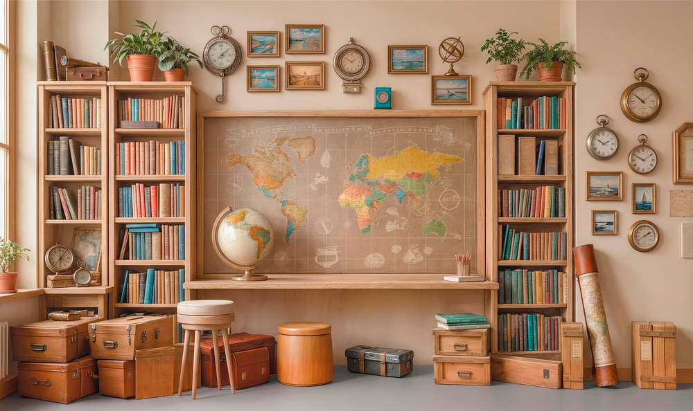 Кабинет №5 старшие классы светлый для групп - фон неопреновый