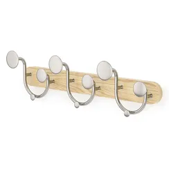 Вешалка настенная melody, натуральное дерево/никель