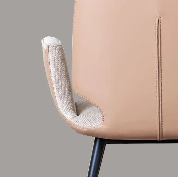 Стул с подлокотниками Adam бежевая рогожка и экокожа