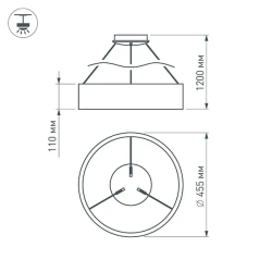 Светильник SP-TOR-RING-HANG-R460-33W Day4000 (BK, 120 deg) (Arlight, IP20 Металл, 3 года) 023392(1)