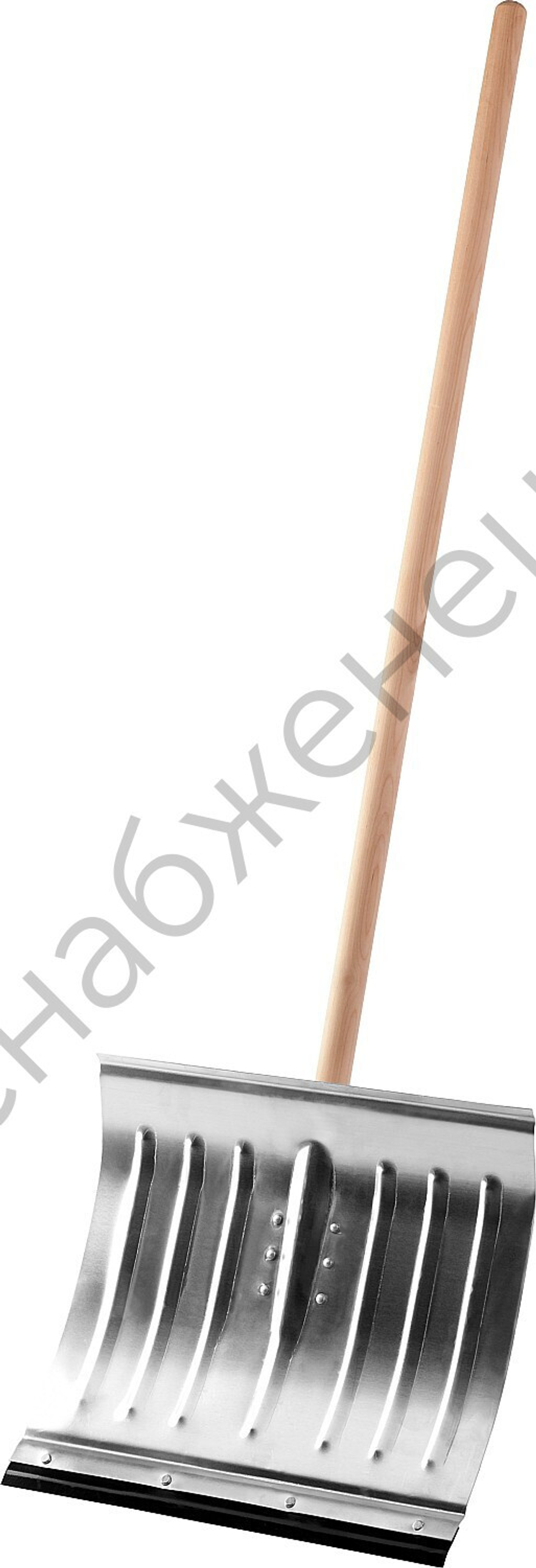 СИБИН ЛА-430, 430 мм, алюминиевая, со стальной планкой, с деревянным черенком, снеговая лопата (421857)