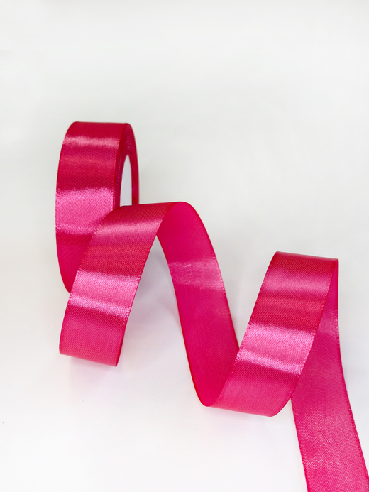 Атласная лента 25 мм (25 ярд)  цвет розовый
