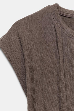 ZARA ТОП В КОРСЕТНОМ СТИЛЕ, СЕРО-КОРИЧНЕВЫЙ