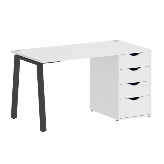 Home Office Стол письменный VR.SP-3-138.4.A Белый Бриллиант/Металл Антрацит 1380*720*750