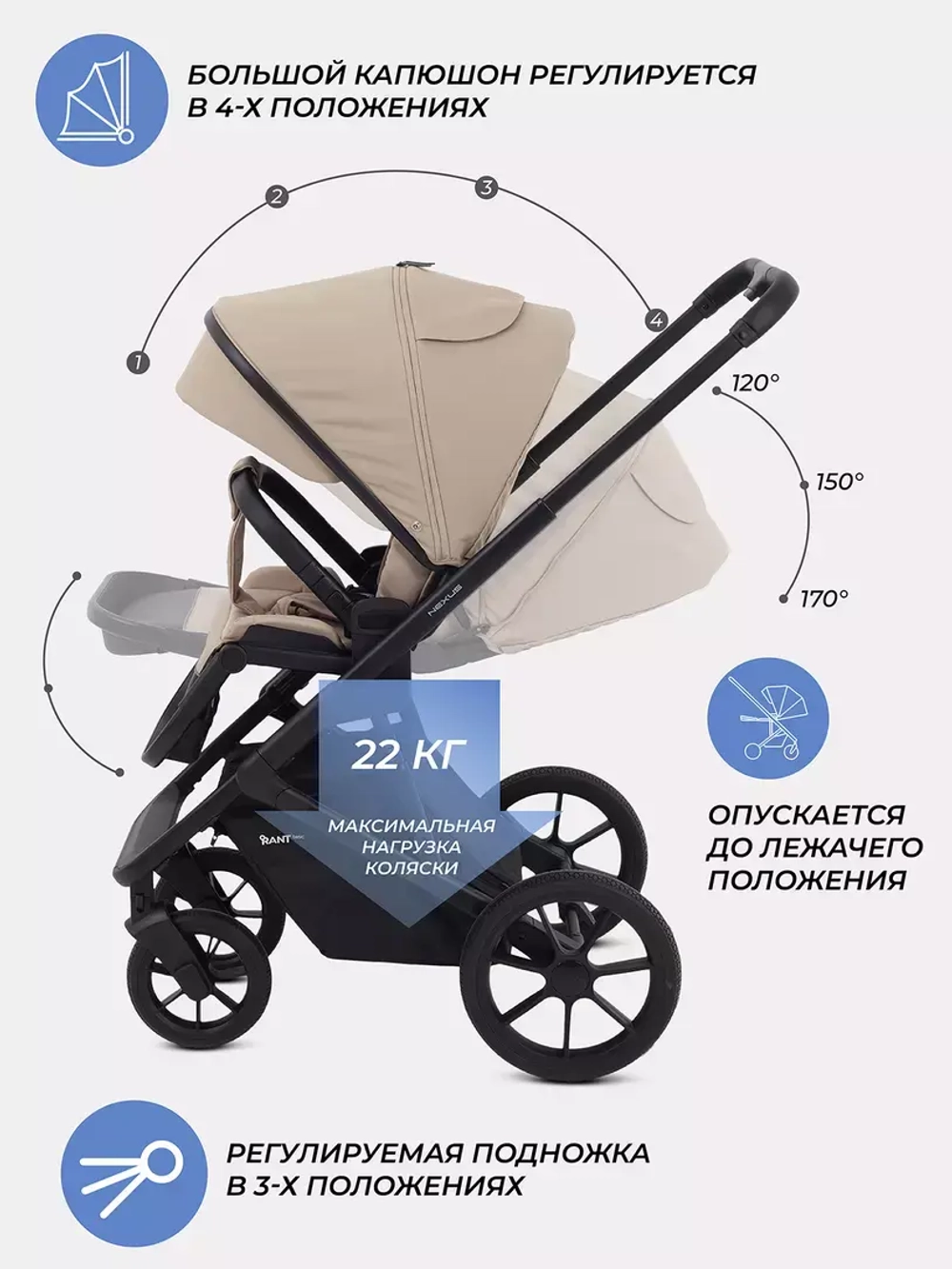 Коляска детская RANT basic "NEXUS" (2в1) RA106