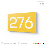 Номер на дверь 276, табличка на дверь для офиса, квартиры, кабинета, аудитории, склада, желтая 120х70 мм, Айдентика Технолоджи