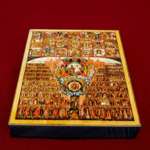 Собор всех святых с иконами Праздников деревянная икона на левкасе