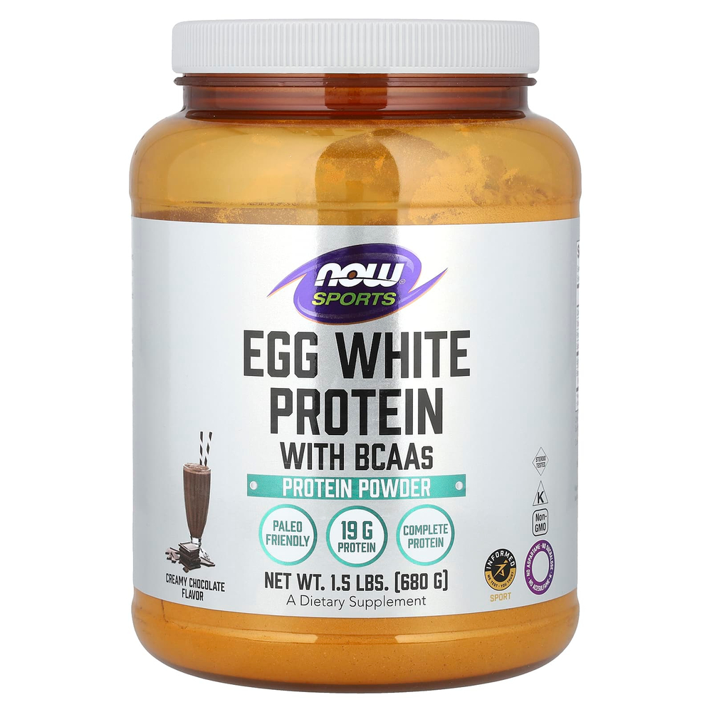 NOW Foods, Sports, яичный белок с BCAA, сливочный шоколад, 680 г (1,5 фунта)