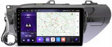 Магнитола Toyota Hilux 8 2015-2023+ - Carmedia SF-1686 QLed, Android 10/12, ТОП процессор, CarPlay, SIM-слот