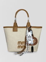 Сумка 061 текстильная на молнии с короткими ручками и брелком