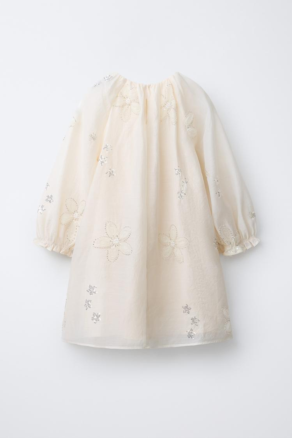 ZARA ПЛАТЬЕ С ЦВЕТОЧНЫМ УЗОРОМ, ЭКРЮ