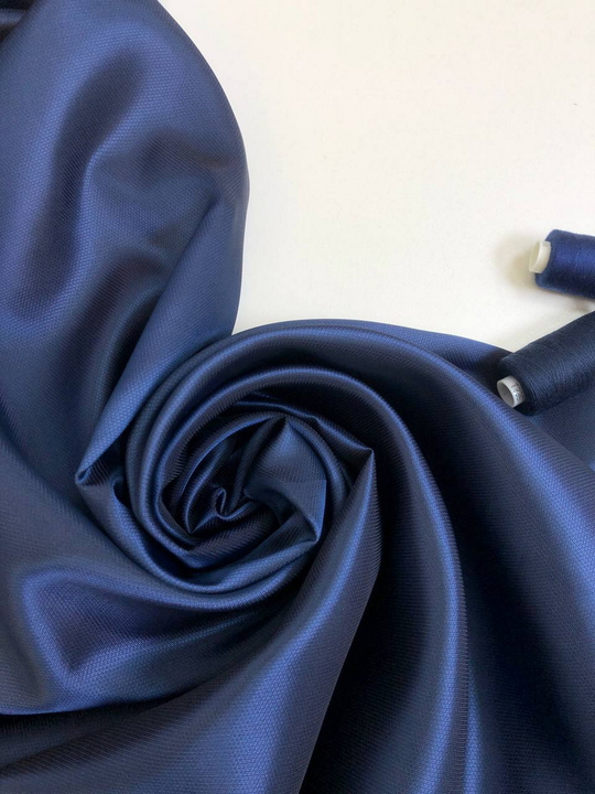 Подклад синий, вискоза, жаккард точка