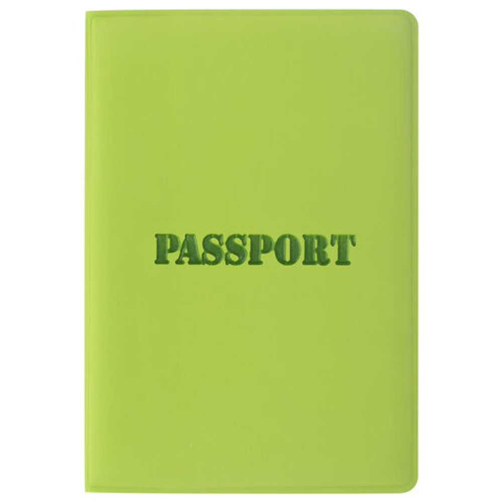 Обложка для паспорта STAFF, мягкий полиуретан, "ПАСПОРТ", салатовая, 237607