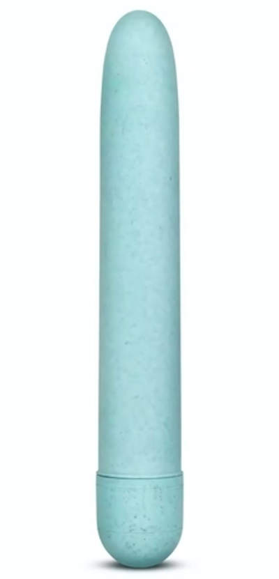 Голубой биоразлагаемый вибратор Eco - 17,8 см. (Цвет: нежно-голубой)