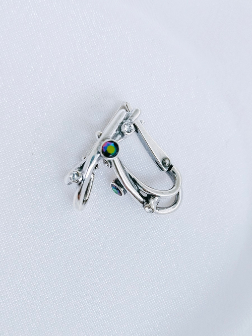 "Баки" серьги в серебряном покрытии из коллекции "Balance" с английским замком