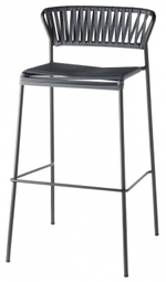 Стул полубарный плетеный Scab Design Lisa Club, антрацит, графит