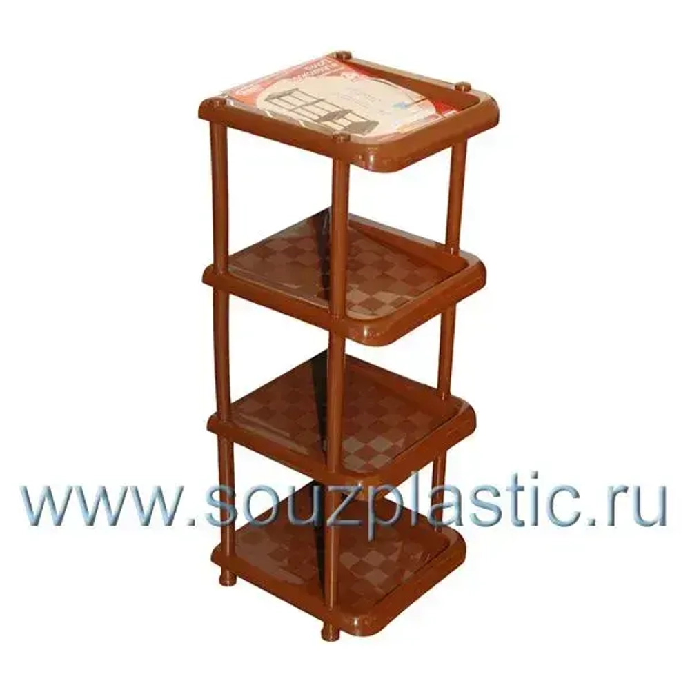 Полка в прихожую МАЛАЯ УНИВЕРСАЛ (4 секции) Коричневый 0,807,307х0,31м (комплект 4 шт)