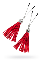 Зажимы на соски с кисточками из замши Pecado красные