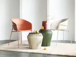 Столик журнальный Ding, зеленая экокожа