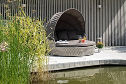 "Стильяно" плетеная кровать круглая, цвет бежевый