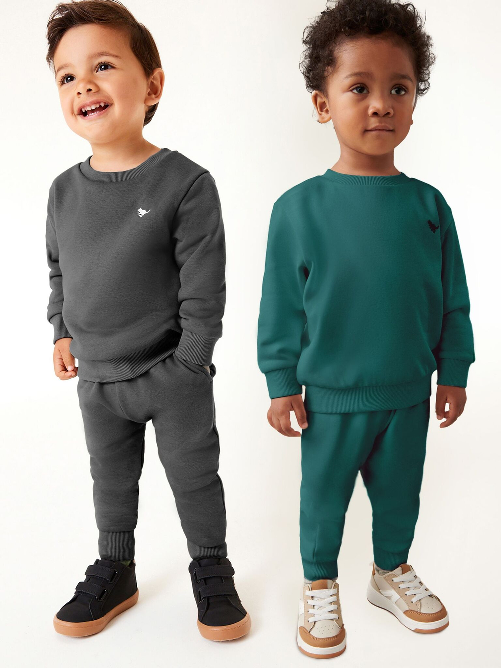 Толстовка и джоггеры в комплекте для мальчика Next B51-083, 2 шт., Серый, Темно-зеленый
