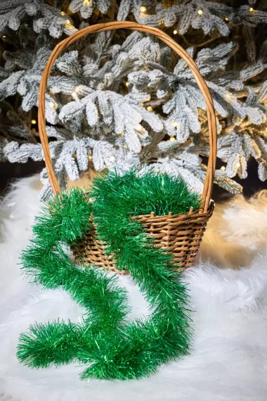 Мишура Эконом 3-х слойная д.100 мм., дл.2 м.,зеленый, КАЗ КОМ (Г-243/зеленый)