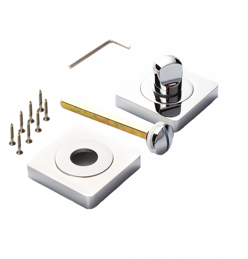 Завертка квадрат Ренц INBK 02 SW/CP, цвет супер белый/хром к ручкам Фиоре, Катания, Кераско, Рим INDH 53-02 SW/CP, Арона INDH 96-02 SW/CP (гарантия - 12 месяцев)