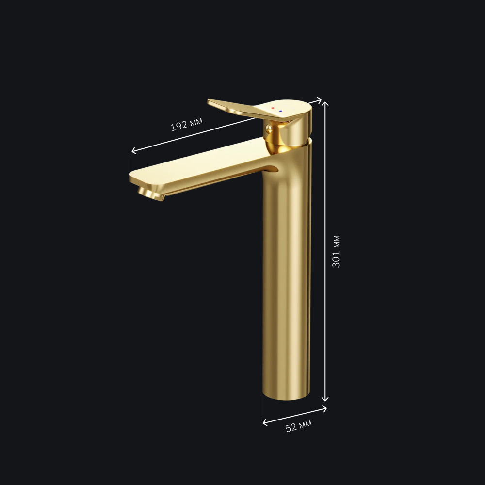 Смеситель для раковины, высокий, золото AM.PM X-Joy F85A92099