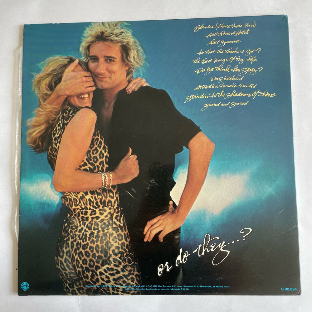 Винтажная виниловая пластинка LP Rod Stewart Blondes Have More Fun (Испания 1978) Da Ya Think I'm Sexy