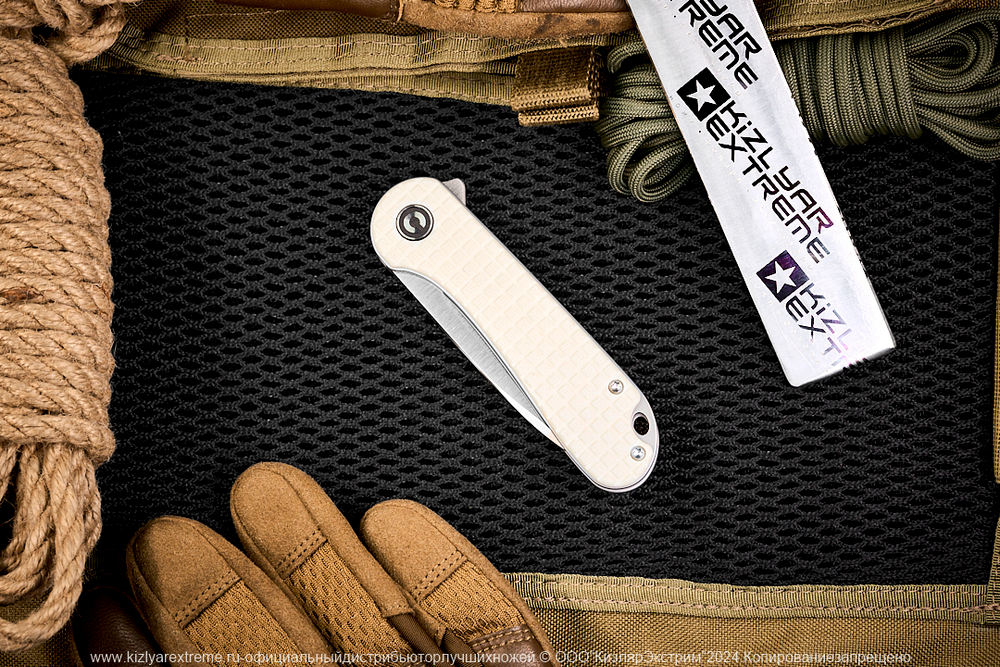 Нож Civivi Elementum C907A-3 сталь D2 Satin Finished рукоять Frag Patterned Ivory G10