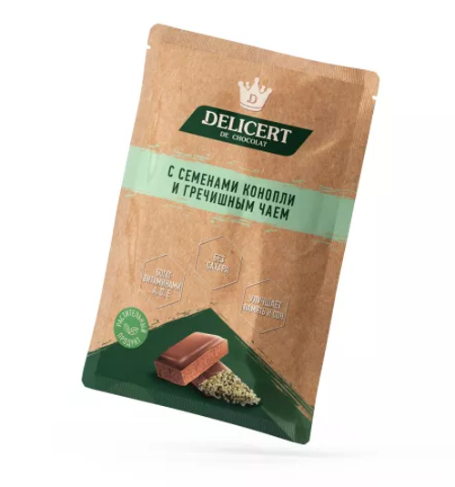 DELICERT DE CHOCOLAT с семенами конопли и гречишным чаем 25 г