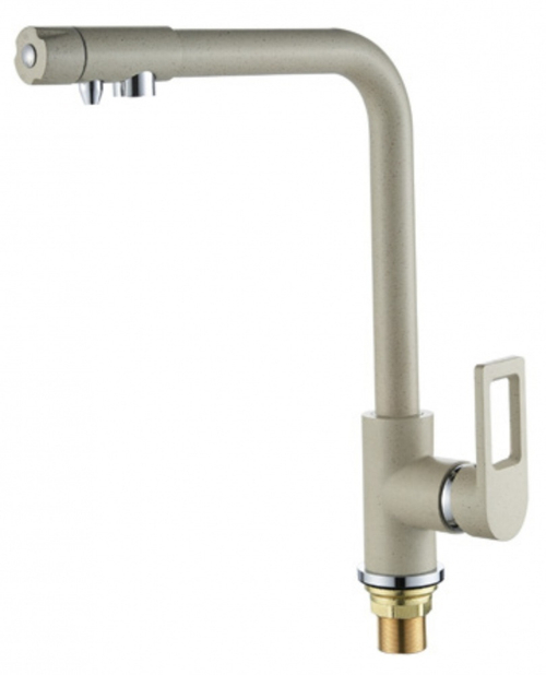 15008-B Смес. для кухни под фильт. выс. Г-обр. (СВЕТ. БЕЖ.) ViEiR (10/1шт)