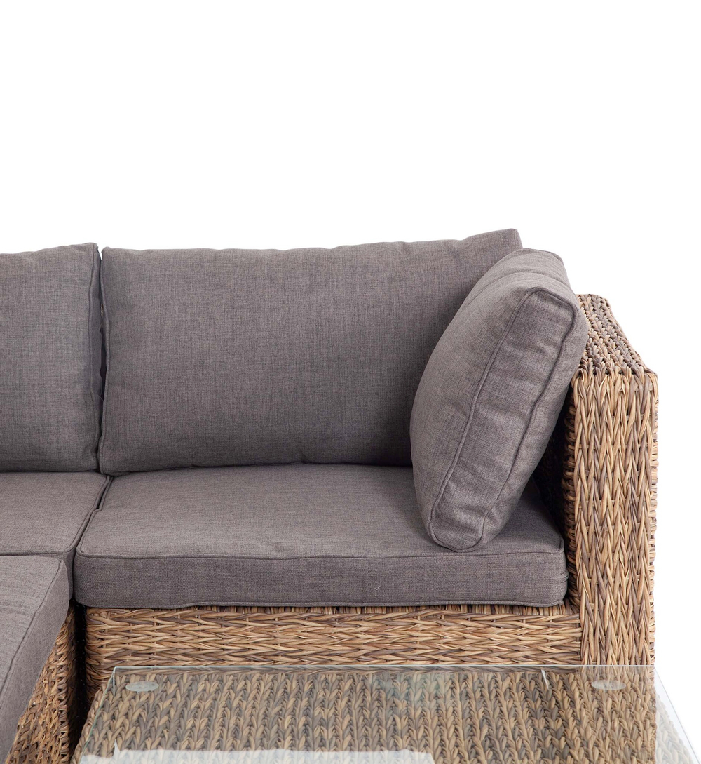 "Лунго" трансформирующаяся лаунж-зона из искусственного ротанга (гиацинт), цвет соломенный