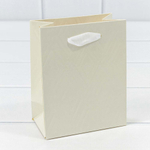 Пакет подарочный 12х15х7см Премиум "Элегант" (Белый)