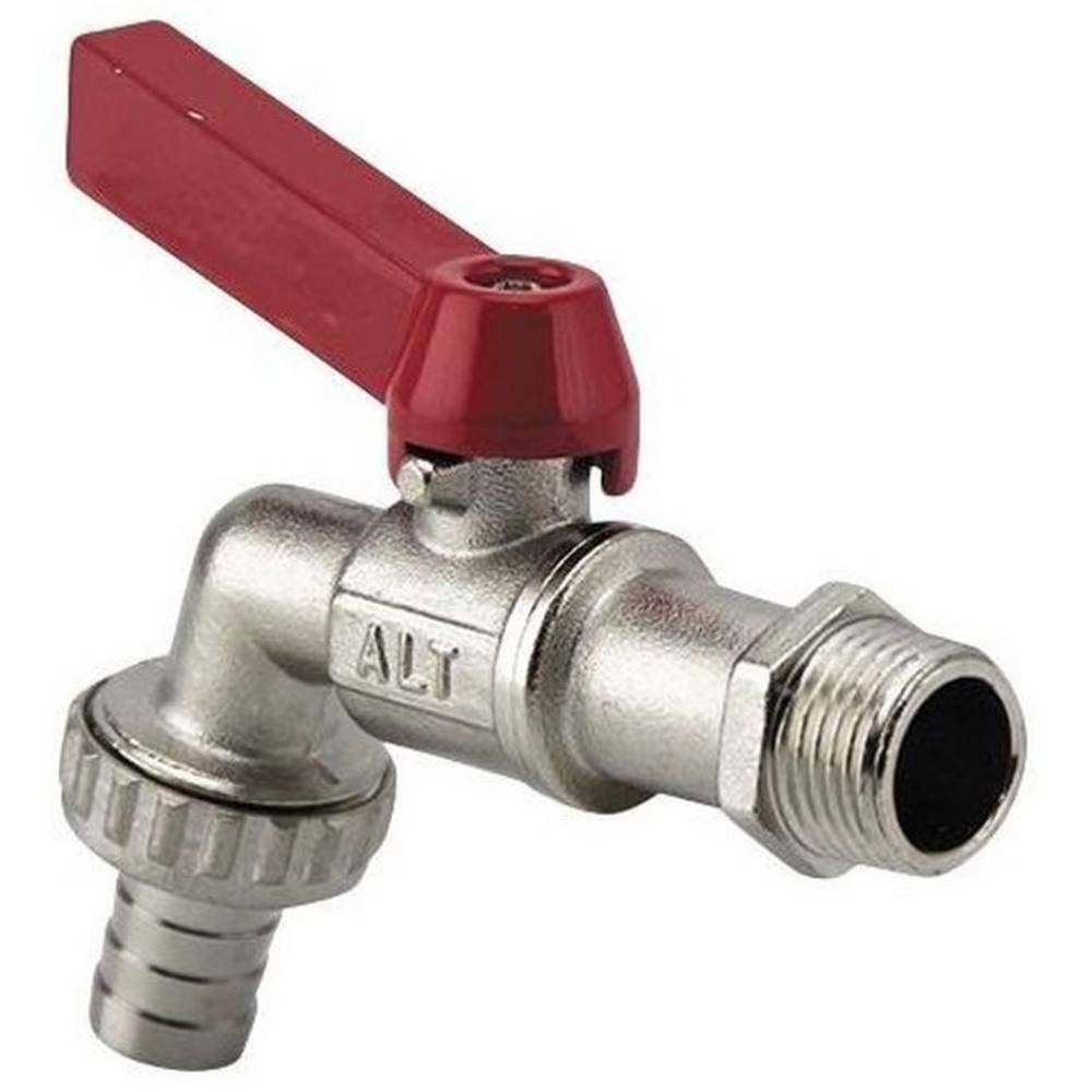 Кран шаровой поливочный с латунным штуцером 1/2", ALTSTREAM