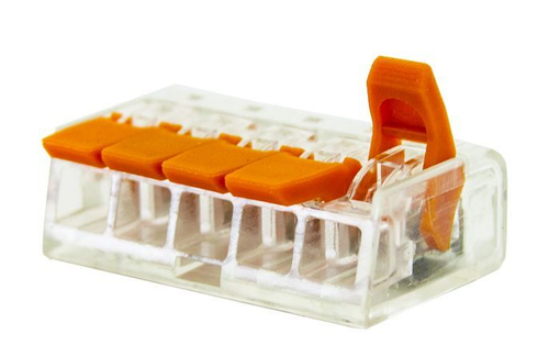 Монтажная клемма в прозрачном корпусе с рычагами РСТ-415В 5 проводников