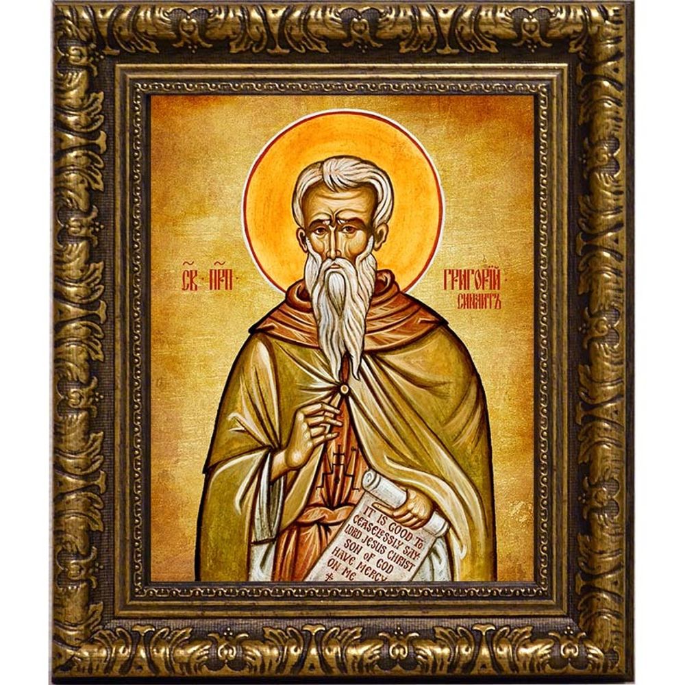 Григорий Синаит преподобный. Икона на холсте.