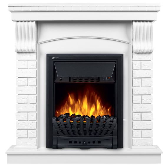 Портал Firelight Jersey Classic камень белый, белый дуб купить в Москве и Московской области по низкой цене с доставкой по России — (1) Портал Firelight Jersey Classic камень белый, белый дуб — (1)