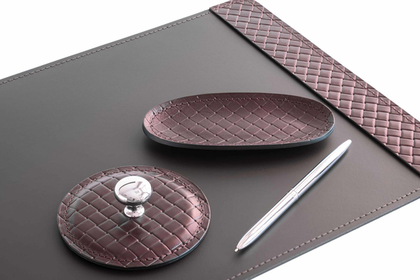 Набор офисный Дзен из кожи FG Brown treccia/черный 8 предметов