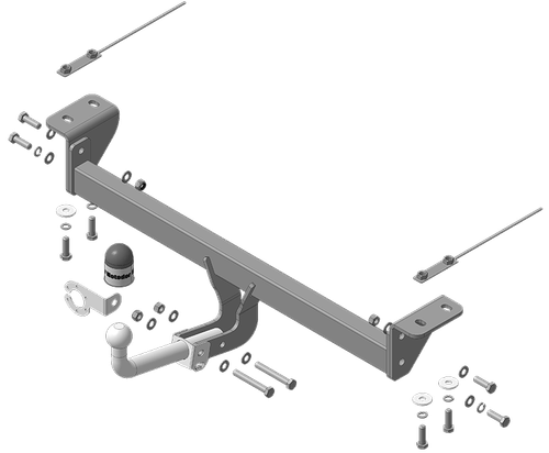 Фаркоп Motodor Geely Coolray, 2020 - 2023 (оцинкованный шар)(паспорт и сертификат в комплекте)(без электрики) 94202-A