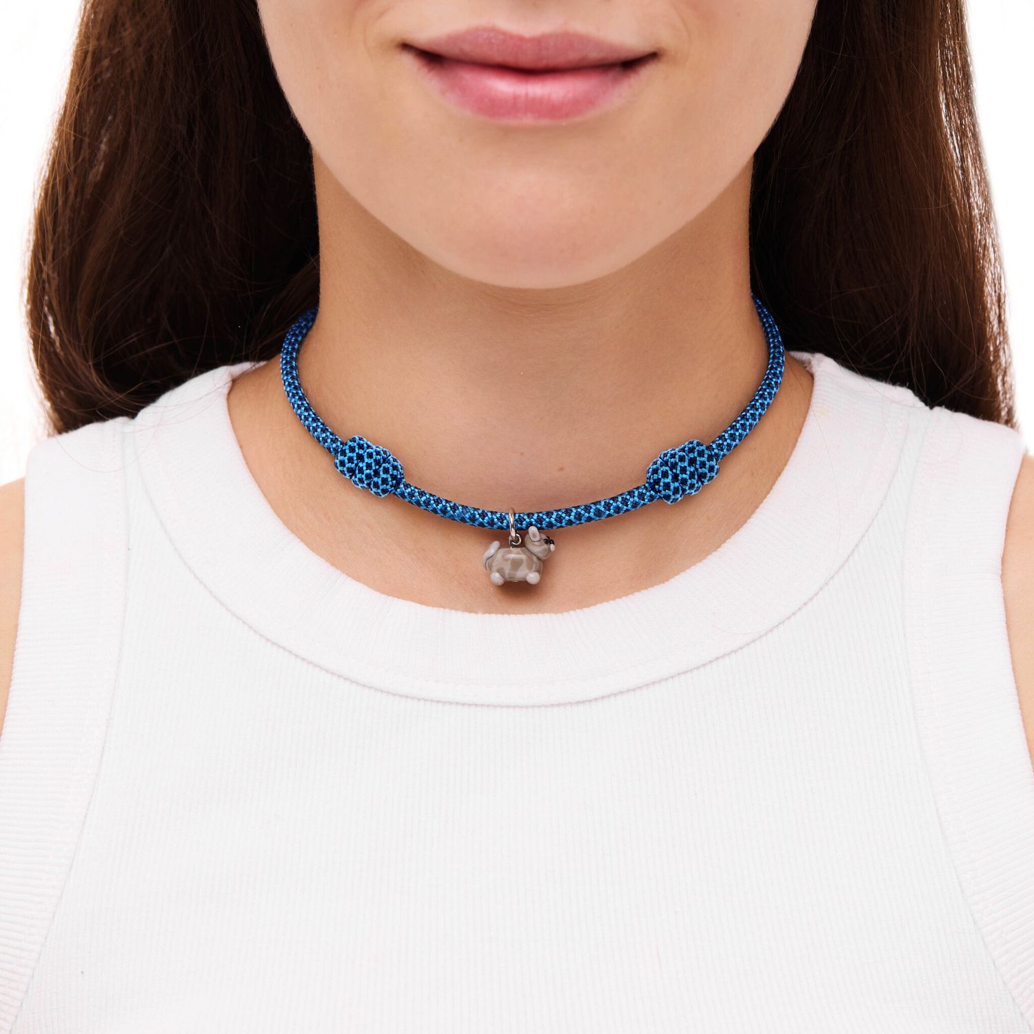 Колье Knitted Kitten Necklace - Grey Tabby Cat