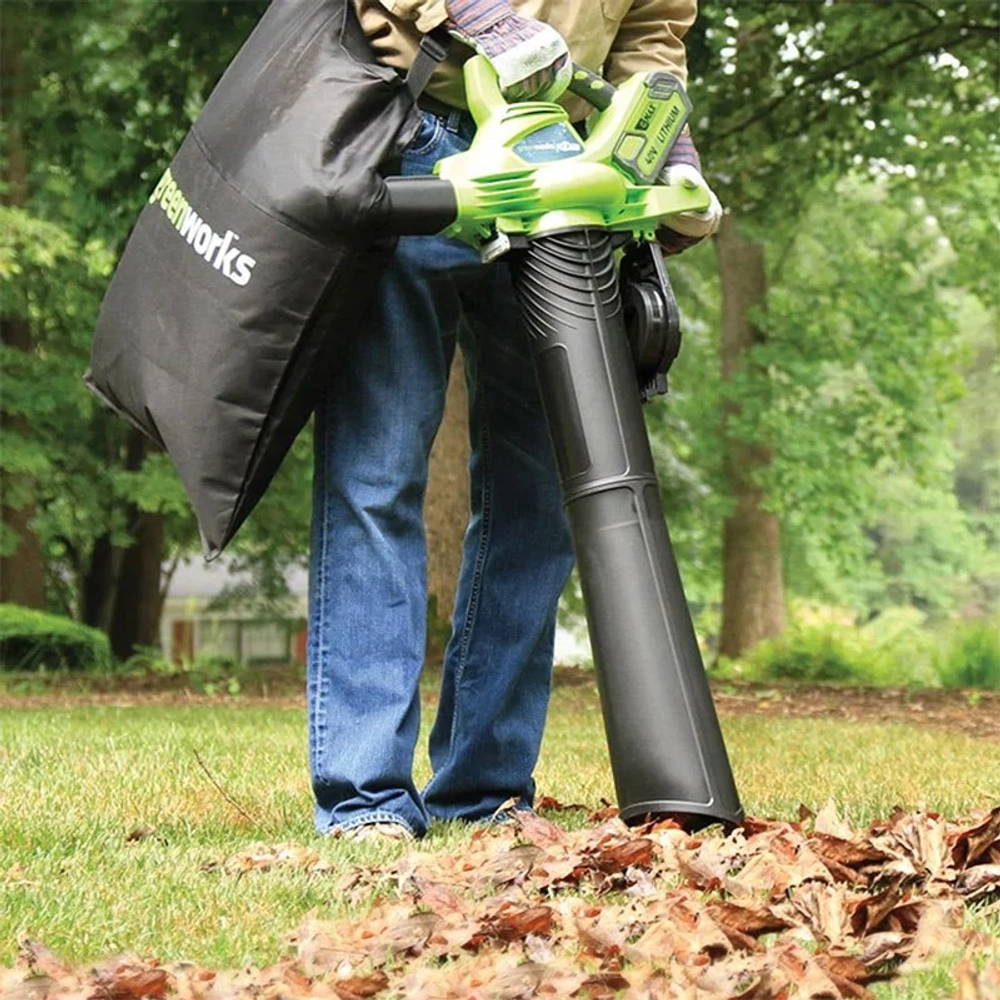 Greenworks GD40BVK6 40В воздуходув пылесос (1 x 6 Ач, ЗУ) 77.78 м/с 24227UF