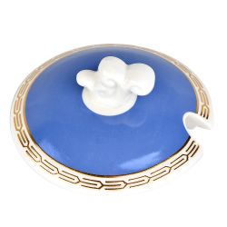 Сахарница с ложкой "Golden Blue" 10х9,5см v=250мл (фарфор) (подарочная упаковка)