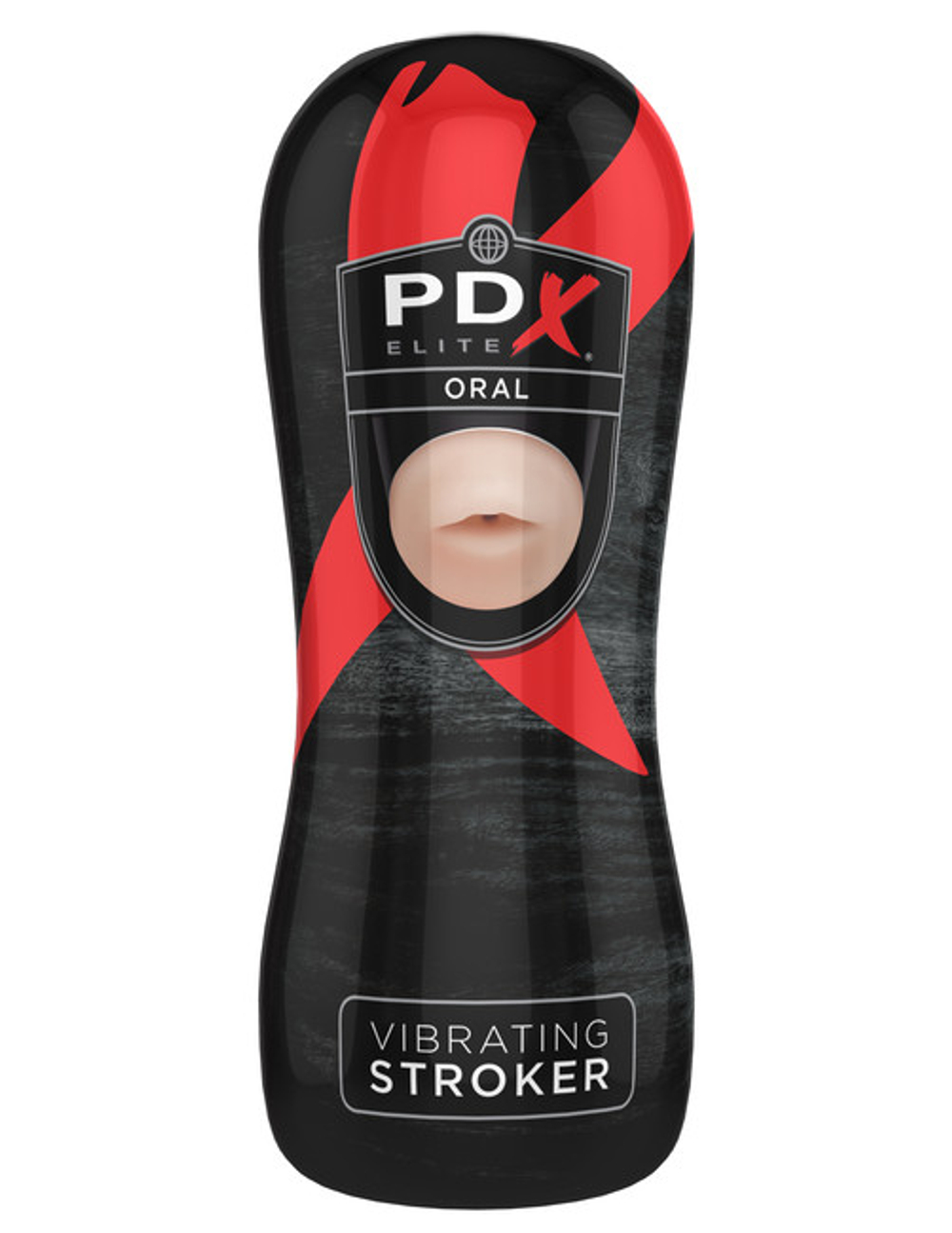 Мастурбатор ротик с вибрацией PDX Elite Vibrating Oral Stroker (Цвет: черный , телесный)