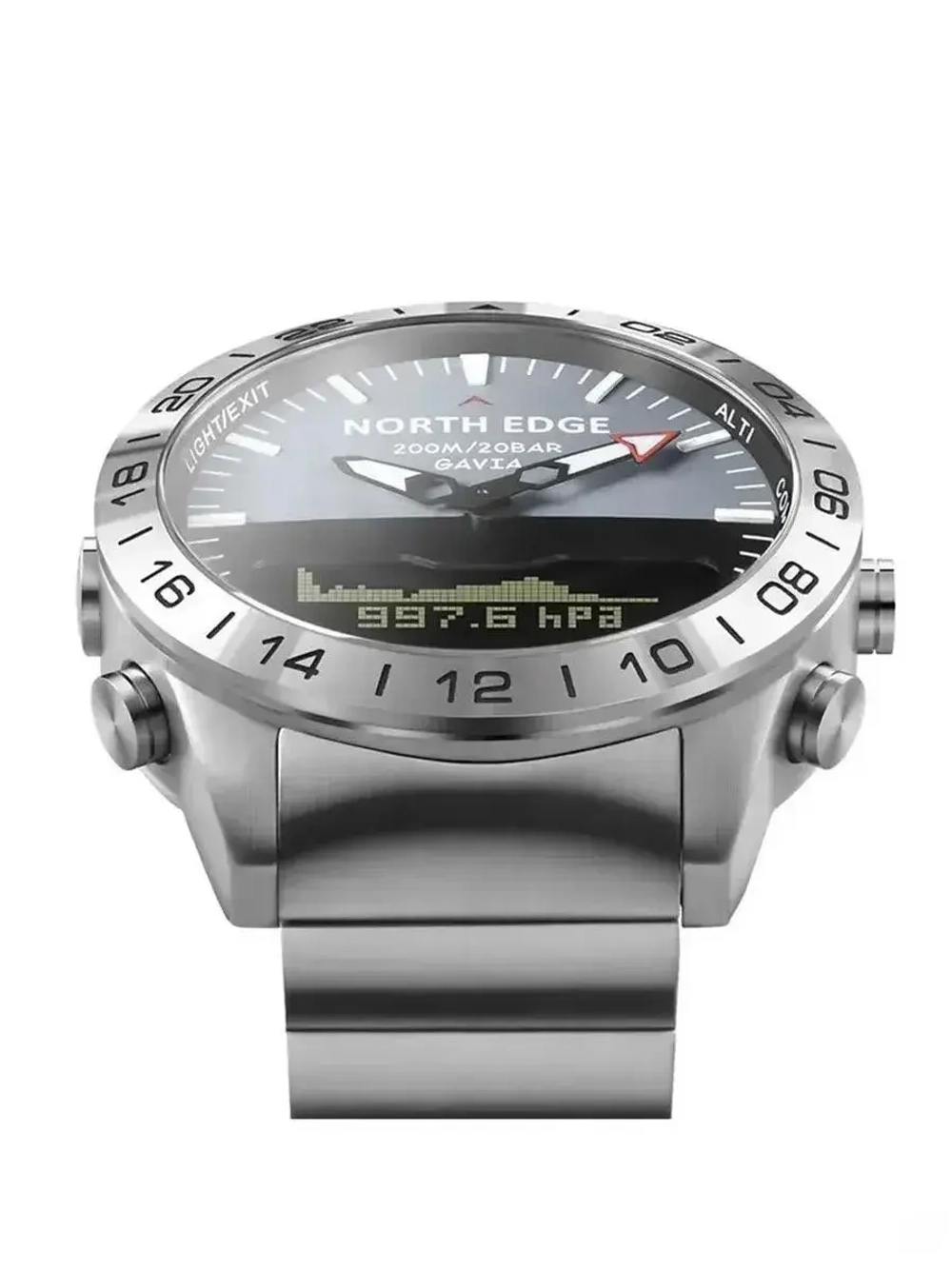 Часы наручные кварцевые NORTH EDGE на металлическом браслете, серебристый W9040-01